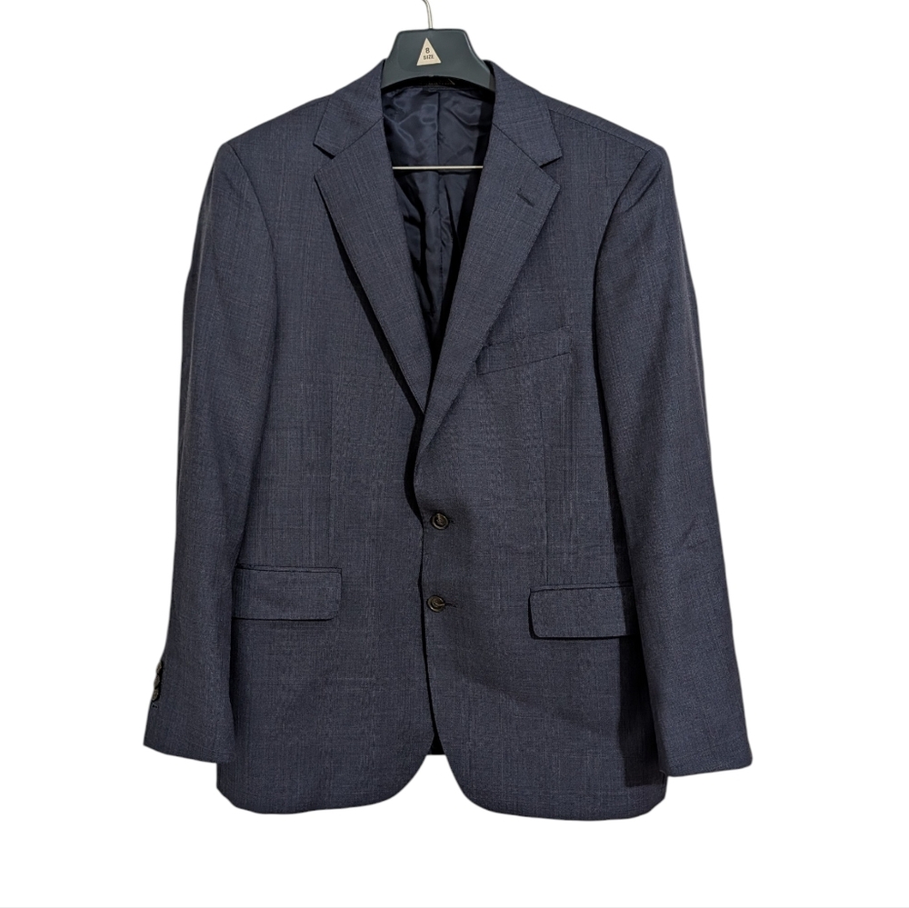 Jos A Bank Patterned Suit Jacket Blue Men's 43R Wool